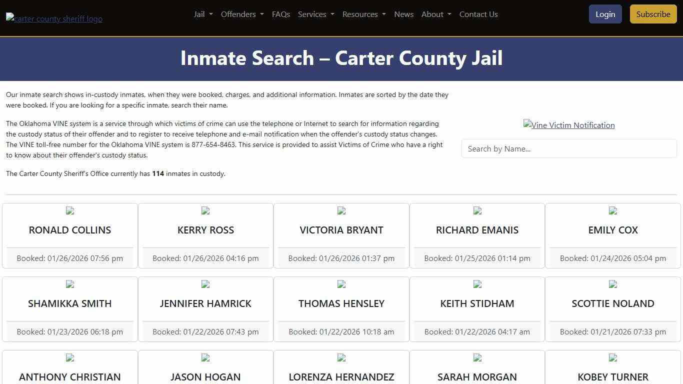 Inmate Search County Sheriff's Office