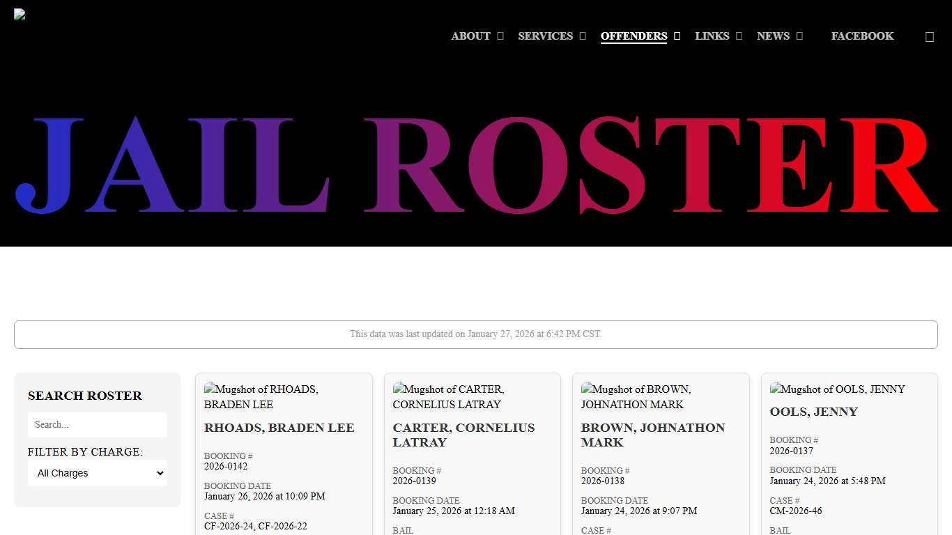 Jail Roster - Pittsburg County Sheriff's Office