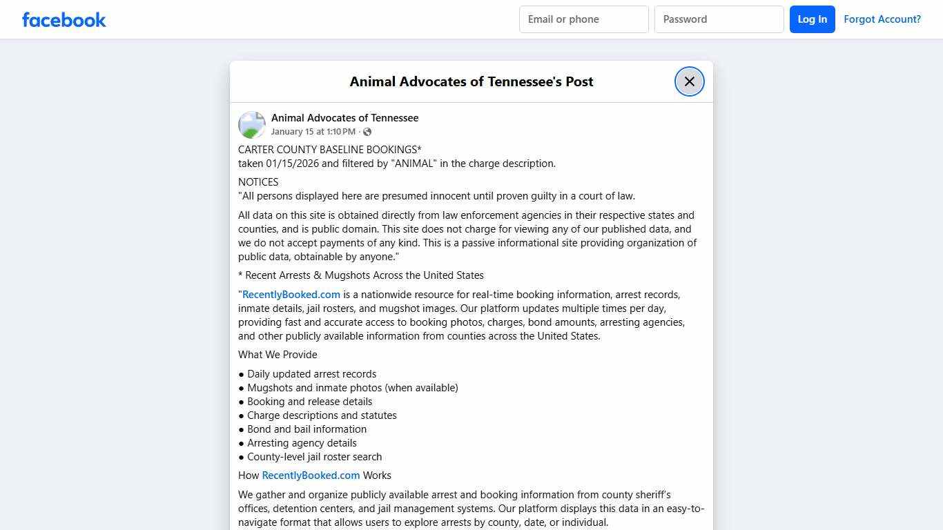 CARTER COUNTY BASELINE... - Animal Advocates of Tennessee Facebook